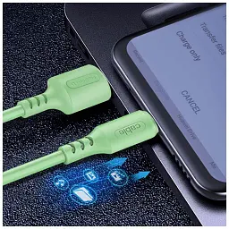 Дата кабель USB 2.0 AM to USB-C 1.0m soft silicone green ColorWay (CW-CBUC042-GR) - мініатюра 6