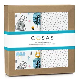 Багаторазові пелюшки дитячі FOREST ANIMALS CS1 2шт COSAS (4822052128046)
