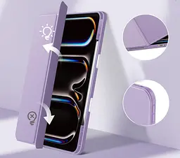 Чохол-книжка BeCover Soft Edge TPU з кріпленням Apple Pencil для Apple iPad Pro 13" M4 2024 Purple (711719) - мініатюра 5