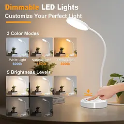 Настільний LED світильник 15W з USB портами, 3 режимами освітлення та таймером - мініатюра 4