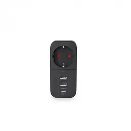 Мережевий адаптер Videx Oncord з/з 1п 2.4 A 2 USB+USB-C black (VF-AD1G2U1C-B) - мініатюра 2