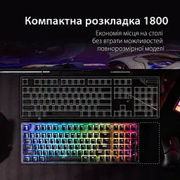 Клавіатура HyperX Origins 2 1800 HX Червоний USB Чорний (B4QS4AA) - мініатюра 9