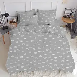 Комплект постільної білизни Cosas євро GREY CROWN 200 x 220 см (Crown_Grey_1_70) - мініатюра 2