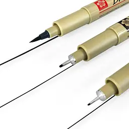Набір лінерів Sakura PIGMA MICRON 2 шт (0.1/0.5) + 1 Pigma Brush в подарунок, чорний у блістері - мініатюра 4