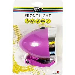 Ліхтар велосипедний передній Good Bike Retro Style 3 LED рожевий (94315P-IS) - мініатюра 5