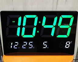 Настінний LED годинник 3308 з термометром та календарем - мініатюра 2