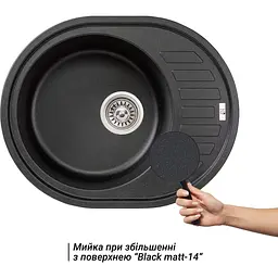 Кухонна мийка Lidz 620x500/200 BLM-14 чорний металік (LIDZBLM14620500200) - мініатюра 6