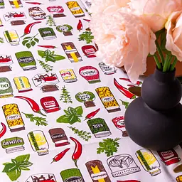 Скатертина MirSon №212 Spices 180х130 см рогожка біла - мініатюра 2