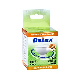 Лампочка Delux JCDR 5Вт 4100K 220В GU5.3 (90001293) - мініатюра 3