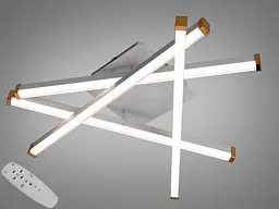 Сучасна стельова LED люстра Diasha 2535WH біла 56W димер 63 см 14-19 м2