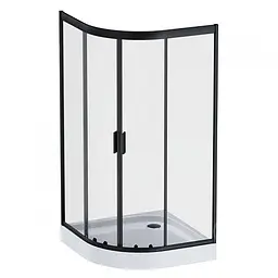 Душова кабіна Am.Pm Gem 1/4 Round 100x100 см без піддону black W90UG-401-100BT, Чорний, прозорий, чорний