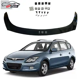 Дефлектор капоту мухобійка для Hyundai i30 2008-2012 Євро Кріплення (Vip Tuning) HYD01