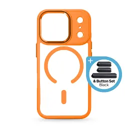 Чохол ArmorStandart Unit-C MagCase для Apple iPhone 17 Pro Orange + Black Button Set