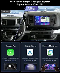 Автомагнітола Podofo Android 13 4/64GB для Peugeot Jumpy/Expert/Proace - мініатюра 7