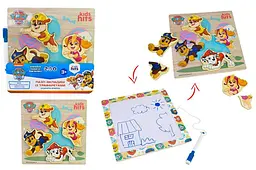 Дерев'яна розвиваюча іграшка KidsHits Paw Patrol набір для творчості з вкладишами та трафаретами 3 - мініатюра 2