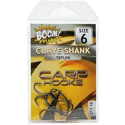 Гачок для мирної риби BOOM Curve Shank №6 (10 шт/уп) (Black Nickel)