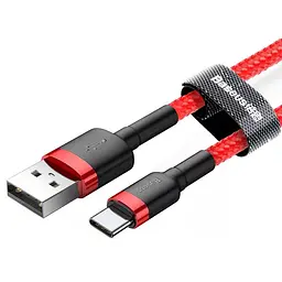 Дата кабель Baseus Cafule USB to Type-C Cable 2A (2m) (CATKLF-C) Червоний - мініатюра 2