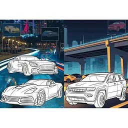 Дитяча розмальовка зі стікерами "Автопарк" CB26, 16 сторінок - мініатюра 2