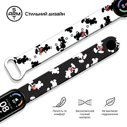 Ремінець ArmorStandart Cartoon для Xiaomi Mi Band 7/6/5 Mickey Siluet Black (ARM59256) - мініатюра 3