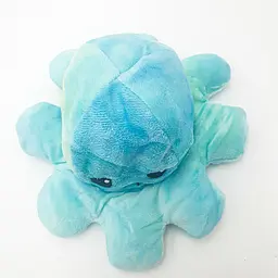 М'яка іграшка Восьминіг перевертень двосторонній веселий сумний Mood Octopus 16 см UKC блакитний - мініатюра 3