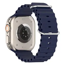 Силіконовий ремінець на смарт-годинник для Apple Watch 38,40,41,42 mm, Ocean Band, deep blue, зі зручною застібкою, для годинника епл вотч, спортивний, ArmorStandart (ARM74235) - мініатюра 3