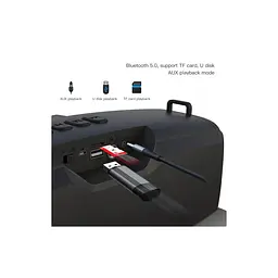 Портативна акустика XO F33 LED екран Bluetooth із мікрофоном у комплекті бездротова - мініатюра 4