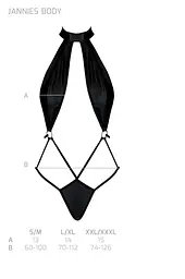 Боді-халтер з екошкіри Passion JANNIES Body XXL/XXXL black - мініатюра 7