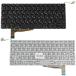 Клавіатура для ноутбука APPLE (MacBook Pro: A1286 (2008)) rus, black, BIG Enter - мініатюра 2