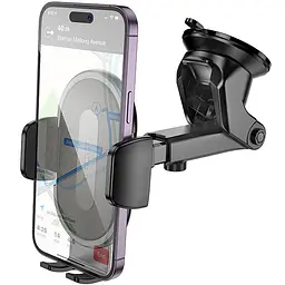 Автотримач Borofone BH134 Rio push-type (center console) Black - мініатюра 3
