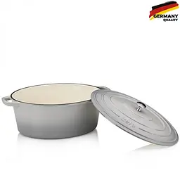 Гусятниця чавунна з кришкою KELA Calido (12609) 36х29х15 см 9,3 л сіра - мініатюра 2