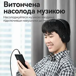 Стереоаудіокабель AUX Vention 5 м штекери 3,5 мм TRS на обох кінцях оболонка TPE з бавовняним обплетенням чорний (BAWBJ) - мініатюра 9