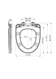 Сидіння для унітаза EUR TS-2585 дюропластове, Soft Close, метал.кріпл. - мініатюра 4