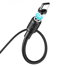 Магнітний кабель USB HOCO для зарядки чорний - мініатюра 2
