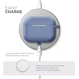 Силіконовий чохол для навушників Apple AirPods Pro, Hang Case, фіолетовий, ультратонкий захисний кейс товщиною 2 мм, захист від подряпин, пилу та ударів, компактний, з карабіном для кріплення, ArmorStandart (ARM56062) - мініатюра 7