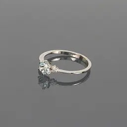 Каблучка з білого золота з топазом 16 K-0086