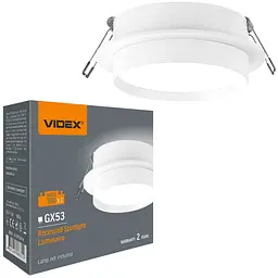 Світильник Videx під лампу GX53 врізний круглий білий (VL-SPF33R-W)  - мініатюра 2