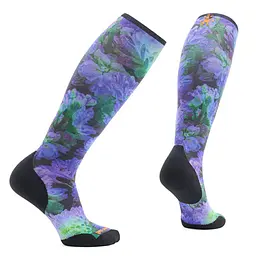 Шкарпетки жіночі Smartwool Women's Ski Targeted Cushion Electric Lotus Print OTC 38-41 Чорний-Фіолетовий - мініатюра 2