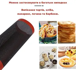 Килимок лист деко силіконовий перфорований багаторазовий для випічки 30х40 см, Kitchen Master Чорний 86478 - мініатюра 9