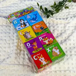 Дитячі кубики 8шт мʼякі з абеткою для немовлят, розвивальні водонепроникні - мініатюра 4