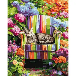 Картина за номерами "Затишок у квітах" art_selena_ua Ideyka KHO6963, 40х50 см