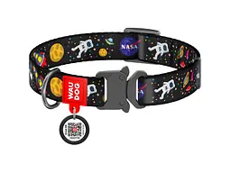 Нашийник для тварин WAUDOG Nylon з QR паспортом NASA металічна пряжка-фастекс S (5119)