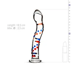 Скляний дилдо з вигинами та малюнком Gildo Glass Dildo No. 3 - мініатюра 5