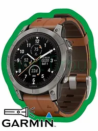 Смарт-годинник Garmin Fenix 7 Pro Sapphire Solar Titanium with Chestnut L. Band (010-02777-30) - мініатюра 2