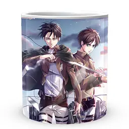 Кухоль GeekLand Атака Титанів Attack on Titan Леві Аккерман та Ерен Йегер AT.02.62 330 мл білий - мініатюра 2