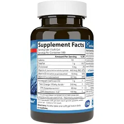 Жир із печінки норвезької тріски Carlson Cod Liver Oil 1000 мг 100 гелевих капсул - мініатюра 2
