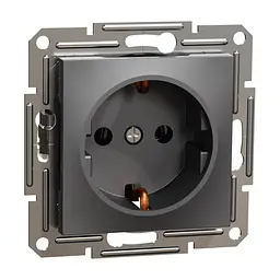Розетка Schneider Electric ASFORA антрацит (EPH2900171) - мініатюра 2