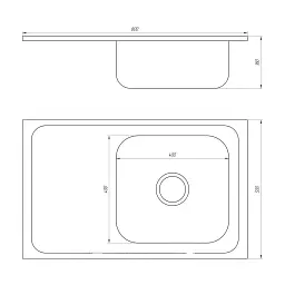Мийка кухонна Kraft 8050L-E Satin Left 800х500х180x0,6 мм Нержавіюча сталь 30412 - мініатюра 2