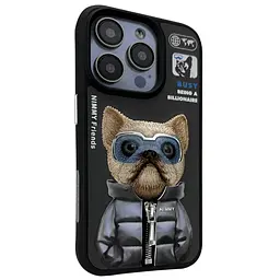 Чохол Nimmy 3D Matal Buttons Apple iPhone 15 Pro Max Dog Black - мініатюра 3