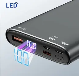 Портативна батарея Power Bank Hoco Q6 Aegis 22.5 W з функцією бездротової зарядки 10000mAh Dark gray - мініатюра 4