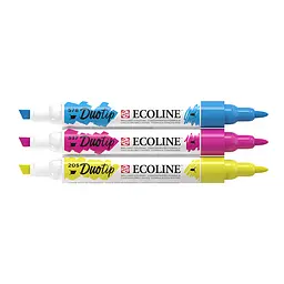 Набір маркерів акварельних двосторонніх Royal Talens ECOLINE DUO TIP PRIMARY 3шт - мініатюра 3